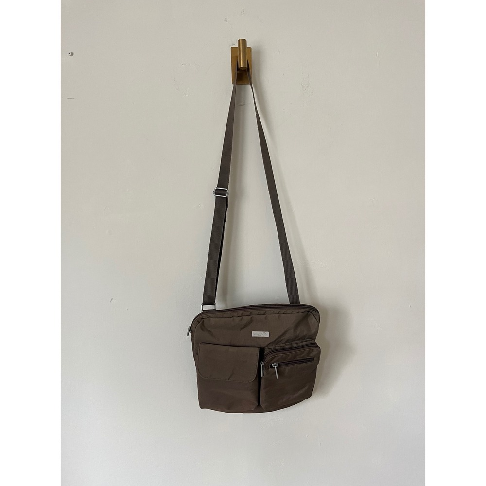 Baggallini green Nylon Crossbody Travel Bag Functional  Neutral Multi-Pocket - Picture 4 of 12